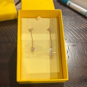 Swarovski Rose Gold Dangle Earrings Minimalist Design